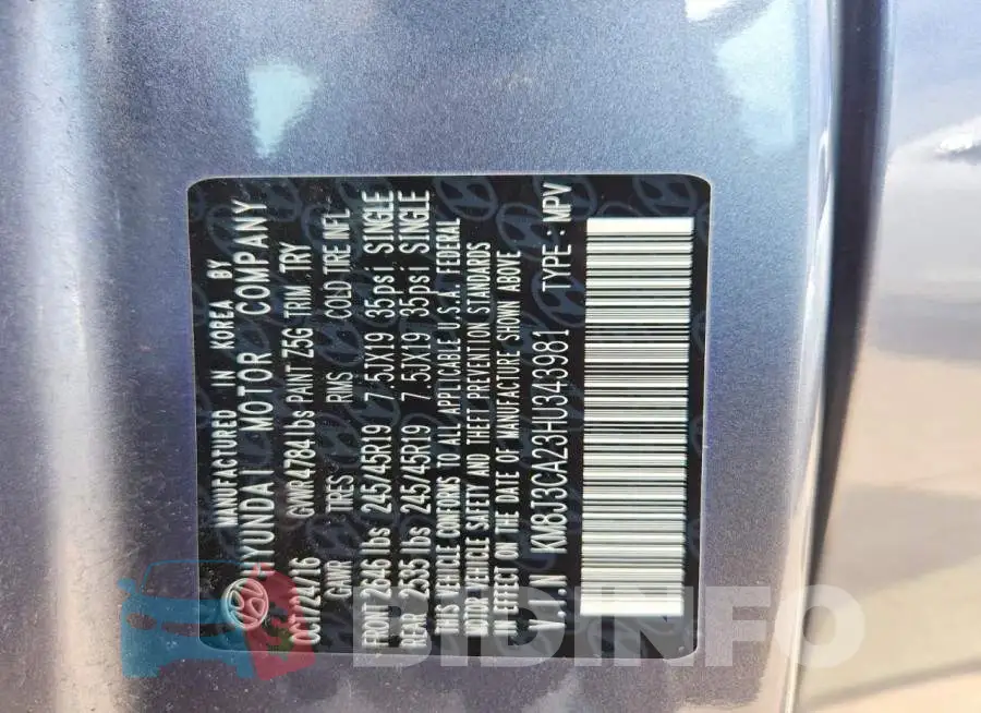 KM8J3CA23HU343981 Photo# 13