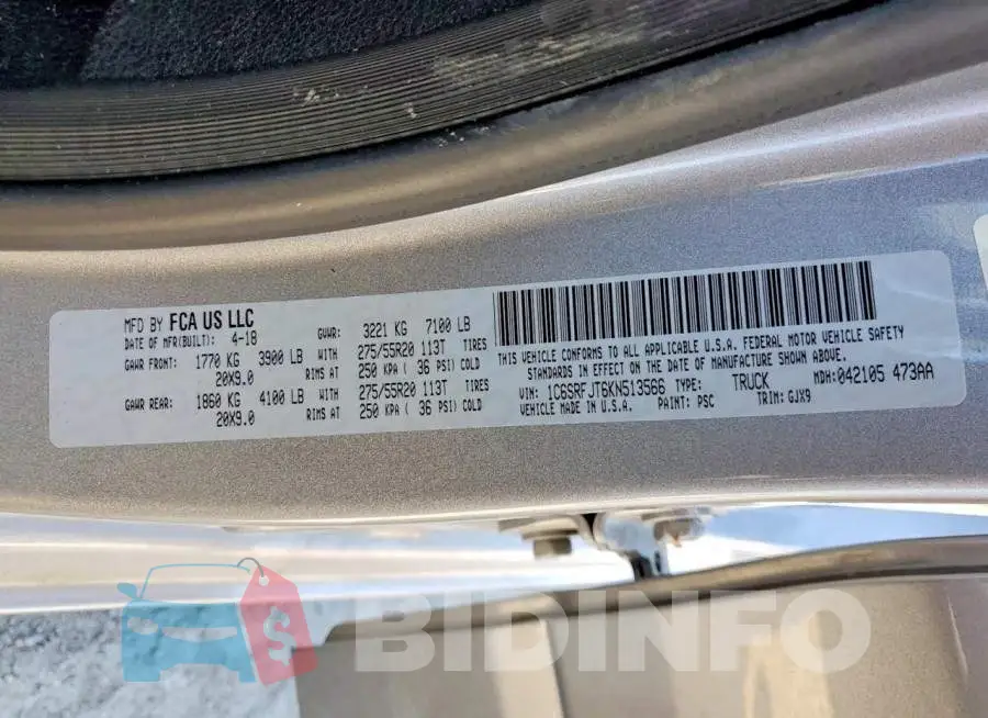 1C6SRFJT6KN513566 Photo# 12