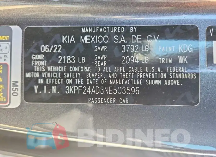 3KPF24AD3NE503596 Photo# 12