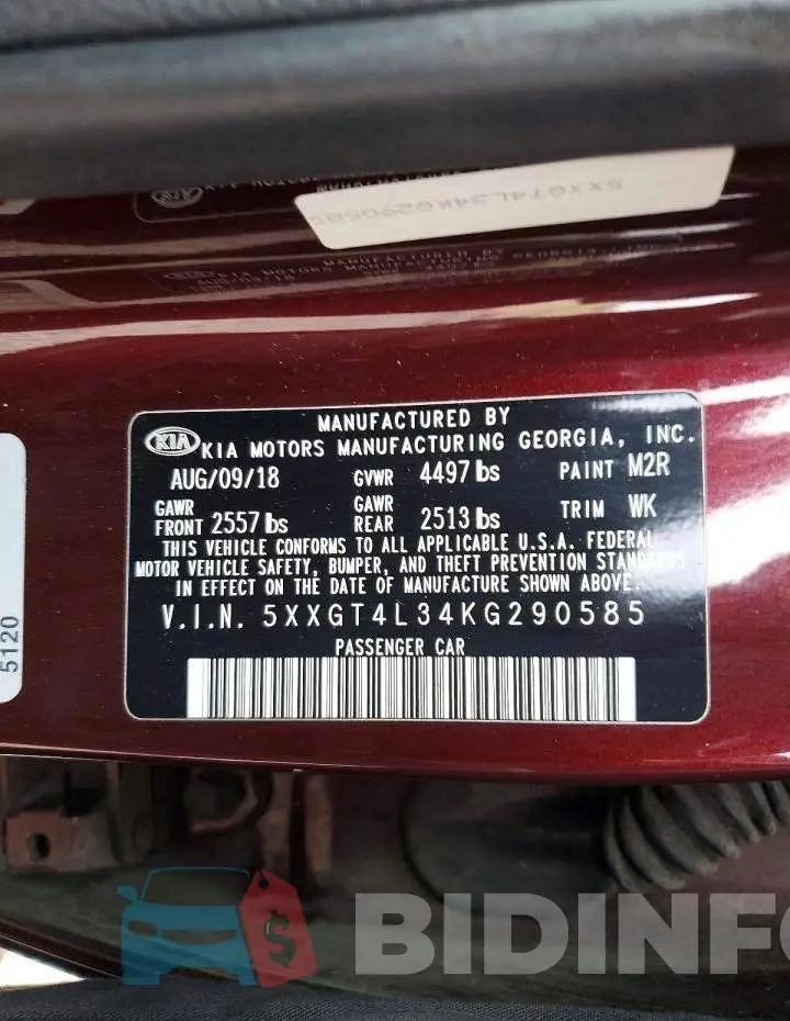5XXGT4L34KG290585 Photo# 13