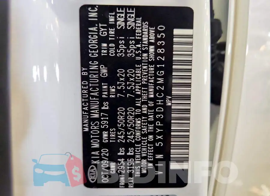 5XYP3DHC2MG128350 Photo# 14