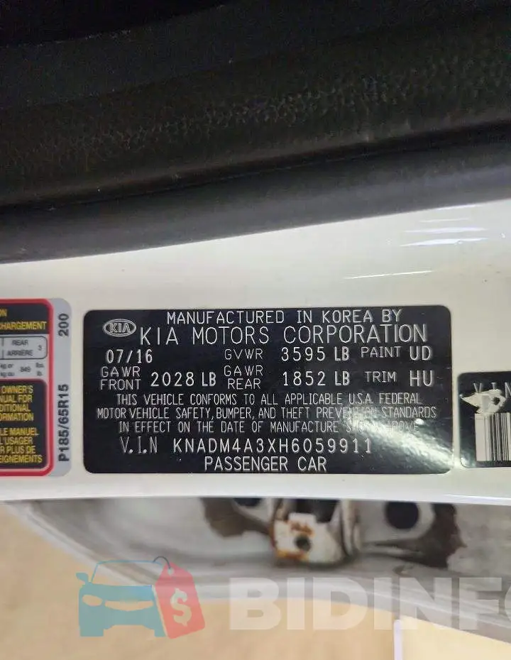 KNADM4A3XH6059911 Photo# 12