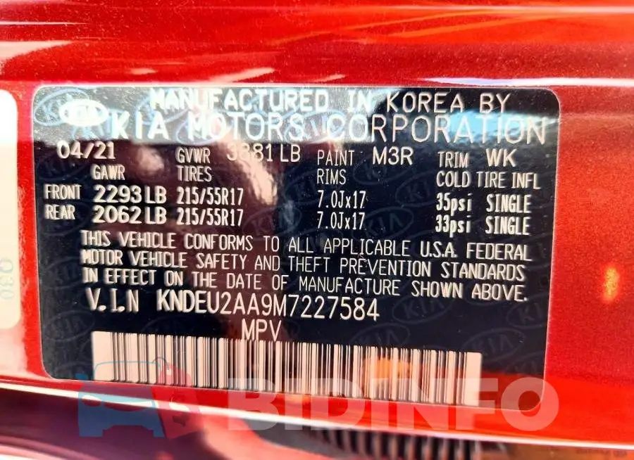 KNDEU2AA9M7227584 Photo# 12