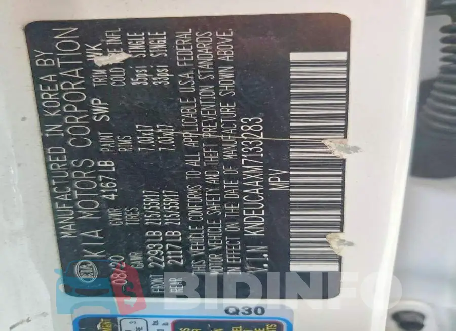 KNDEUCAAXM7133283 Photo# 14