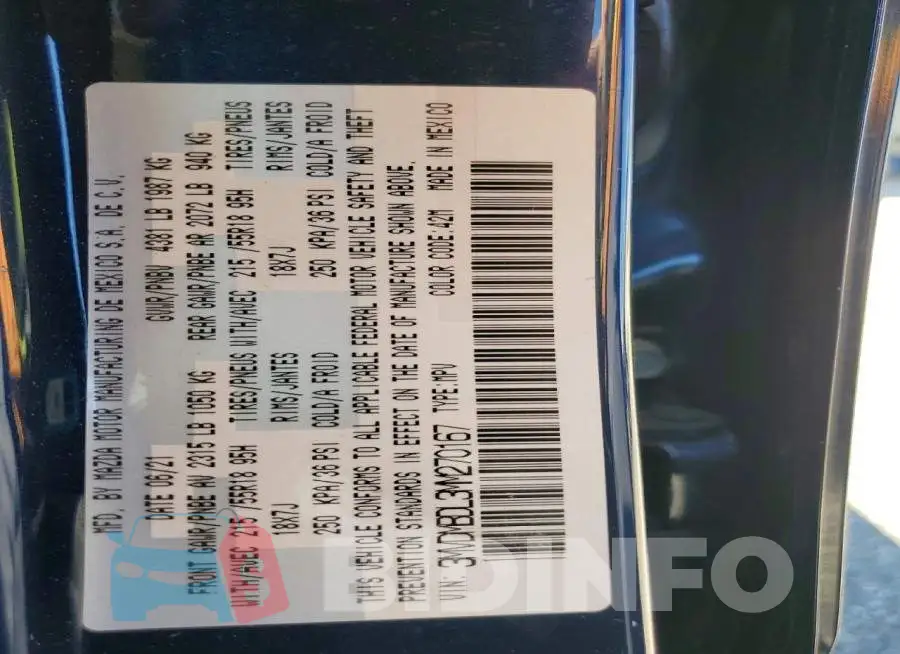 3MVDMBDL3MM270167 Photo# 13