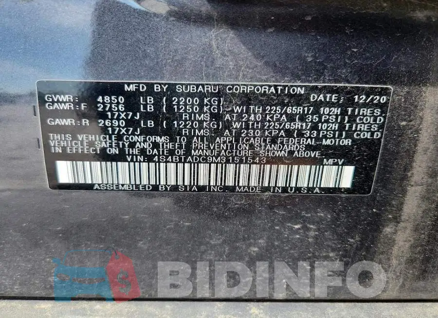 4S4BTADC9M3151543 Photo# 13