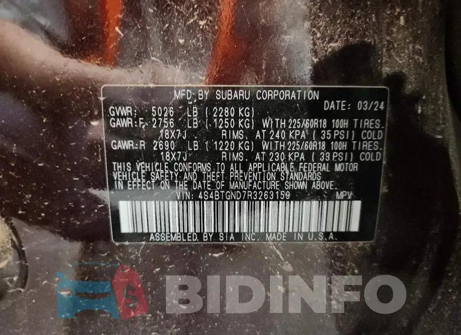 4S4BTGND7R3263159 Photo# 13