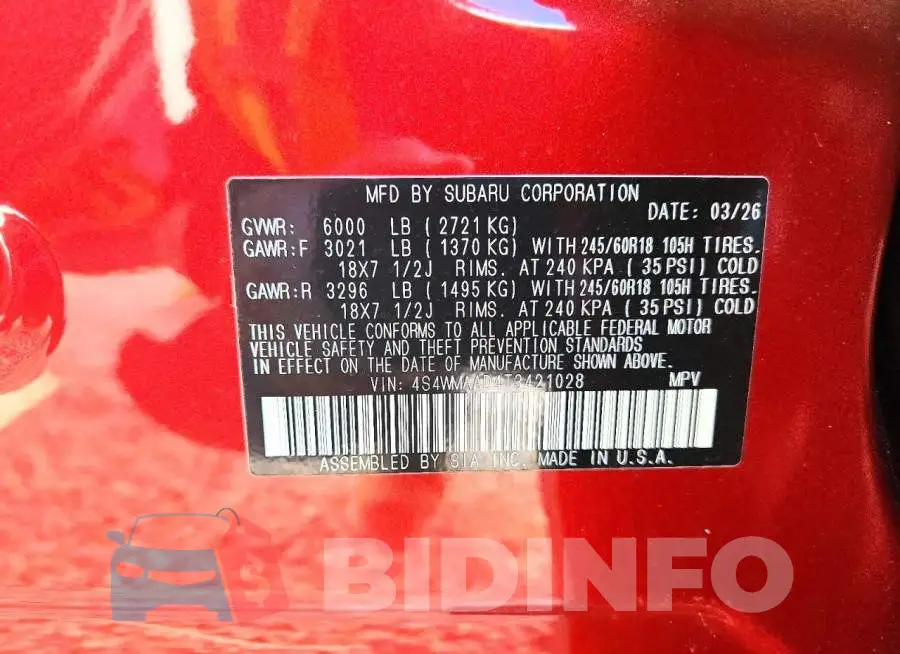 4S4WMAAD4T3421028 Photo# 13