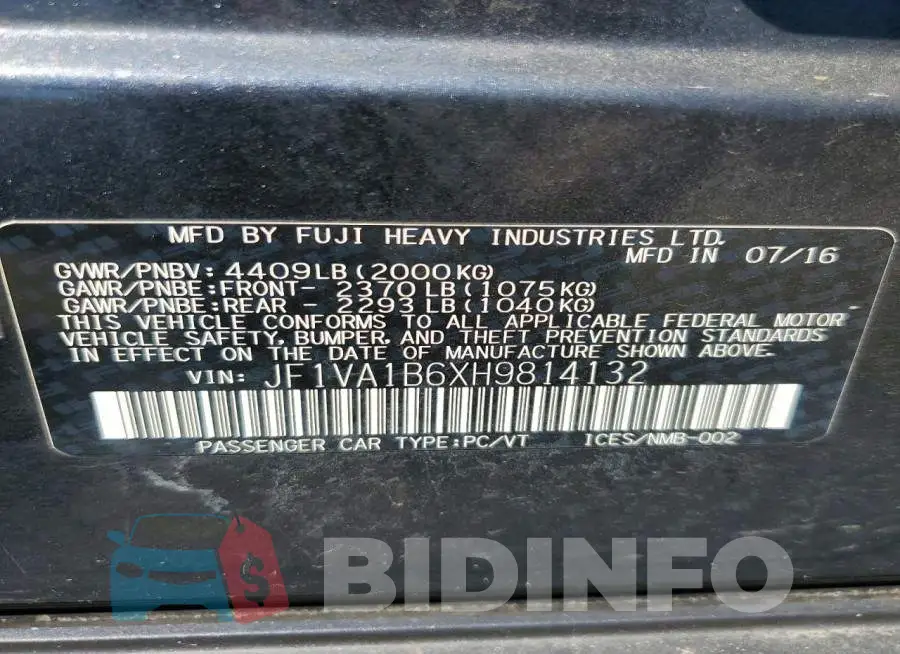 JF1VA1B6XH9814132 Photo# 12