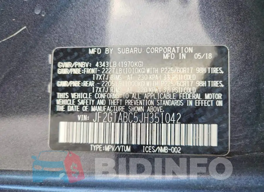 JF2GTABC5JH351042 Photo# 12