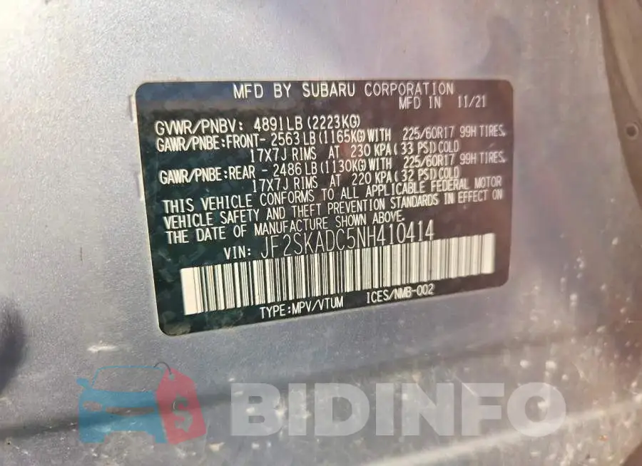 JF2SKADC5NH410414 Photo# 13