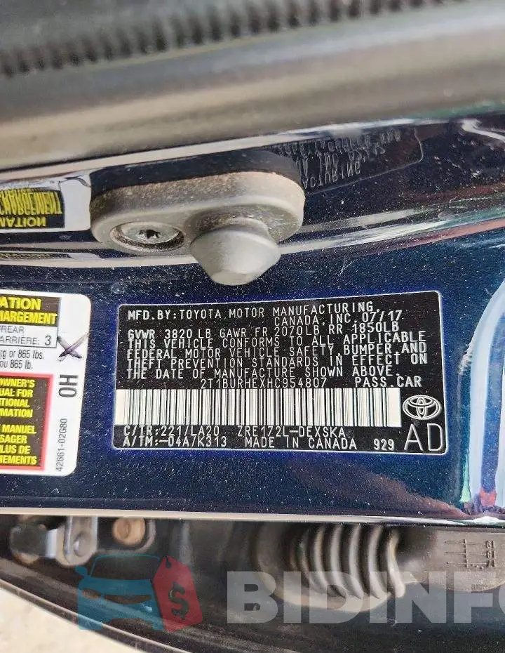 2T1BURHEXHC954807 Photo# 12