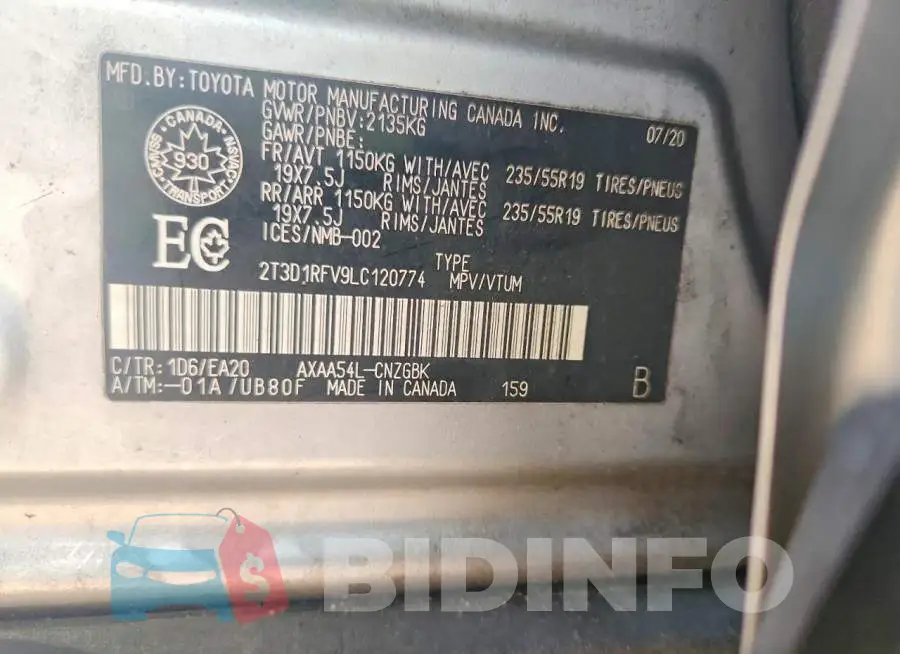 2T3D1RFV9LC120774 Photo# 14