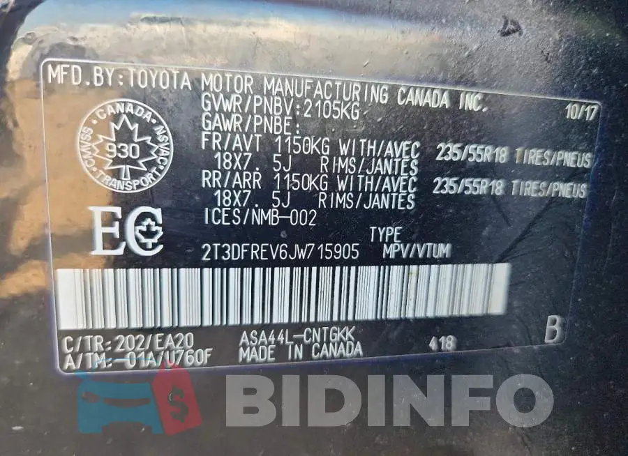 2T3DFREV6JW715905 Photo# 12