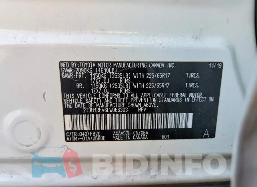 2T3H1RFV6LW066303 Photo# 14