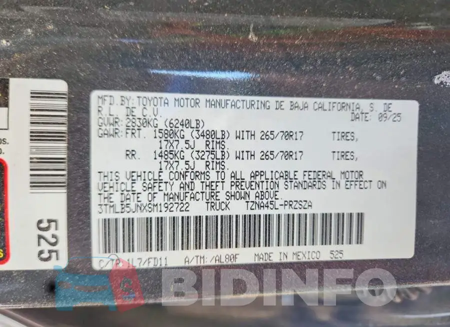 3TMLB5JNXSM192722 Photo# 12