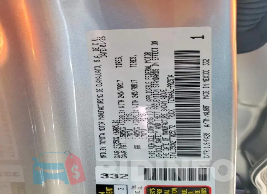 3TYLD5KN2TT025172 Photo# 12