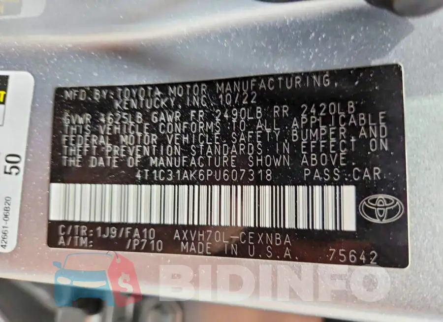 4T1C31AK6PU607318 Photo# 12