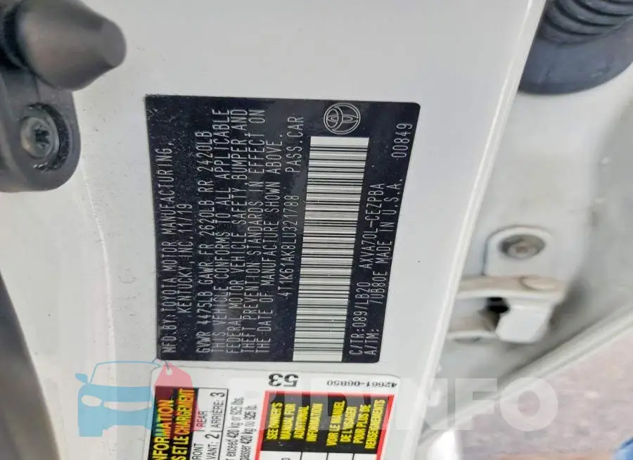 4T1K61AK8LU321788 Photo# 13