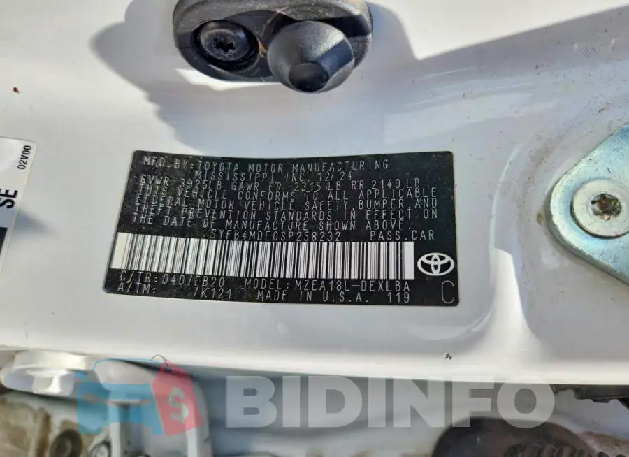 5YFB4MDE0SP258232 Photo# 12