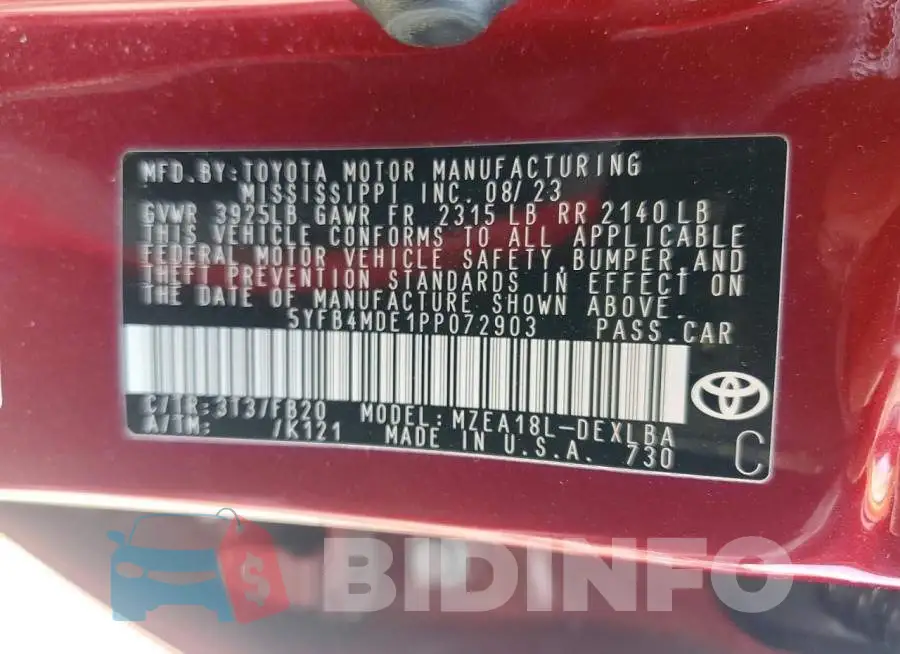 5YFB4MDE1PP072903 Photo# 12