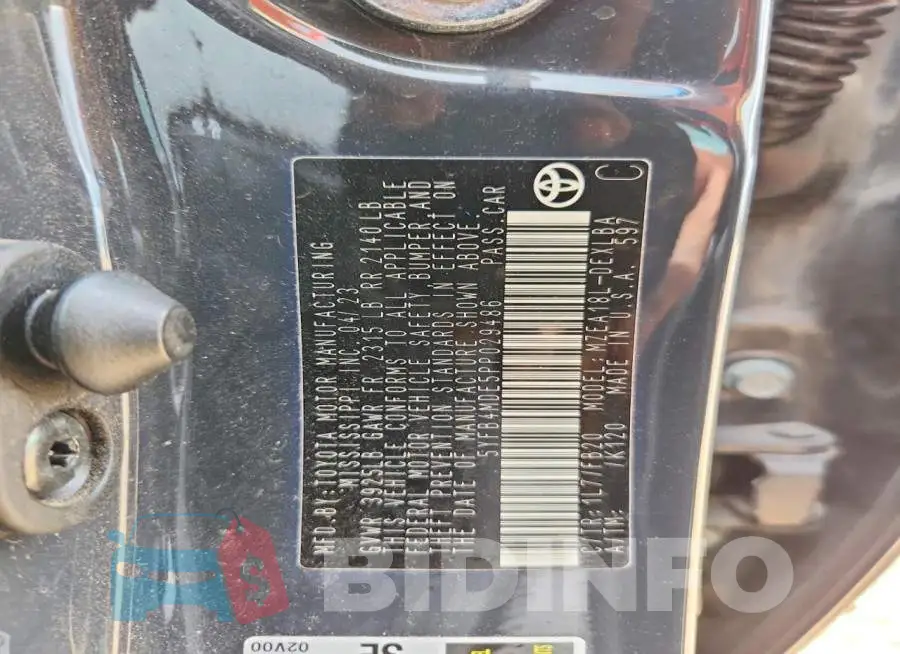 5YFB4MDE5PP029486 Photo# 12