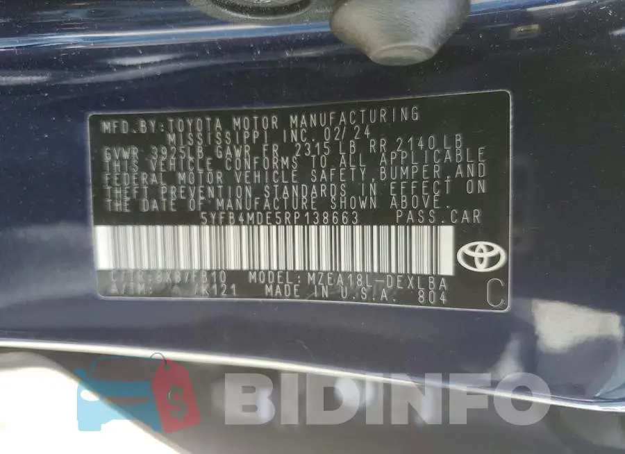 5YFB4MDE5RP138663 Photo# 12