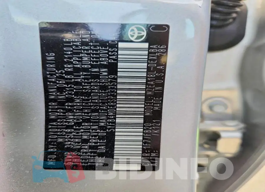 5YFB4MDE8SP333579 Photo# 13