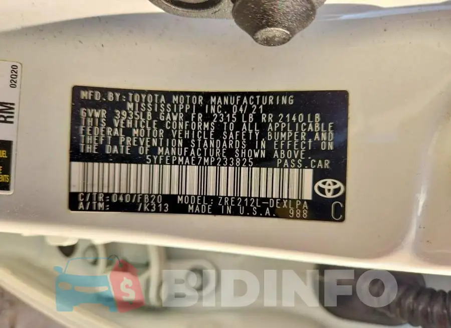 5YFEPMAE7MP233825 Photo# 13
