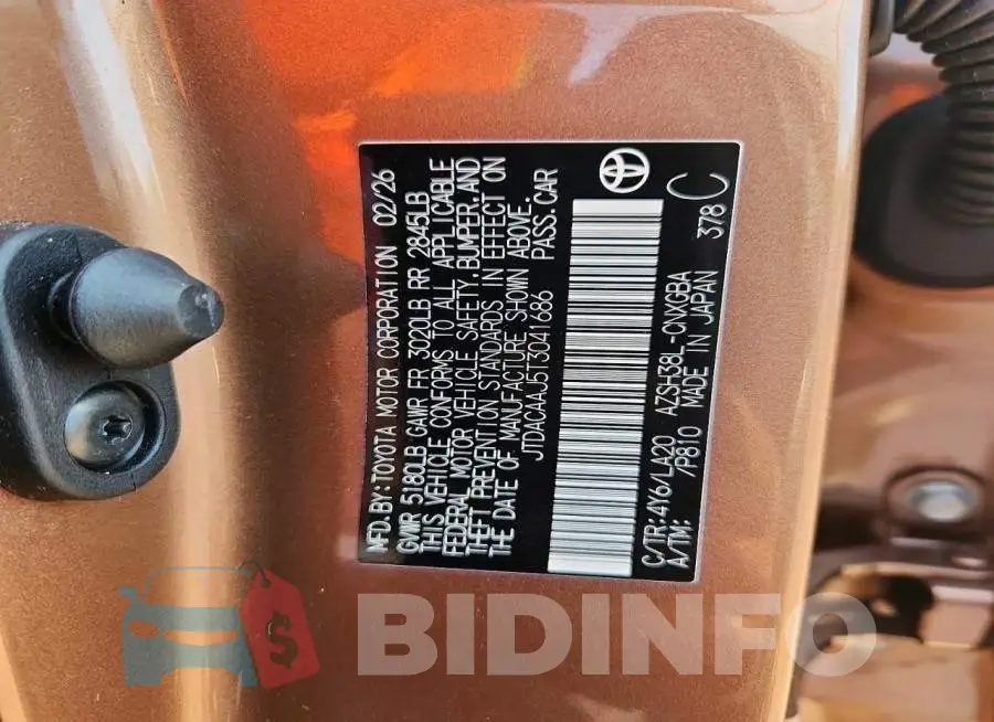 JTDACAAJ5T3041686 Photo# 13