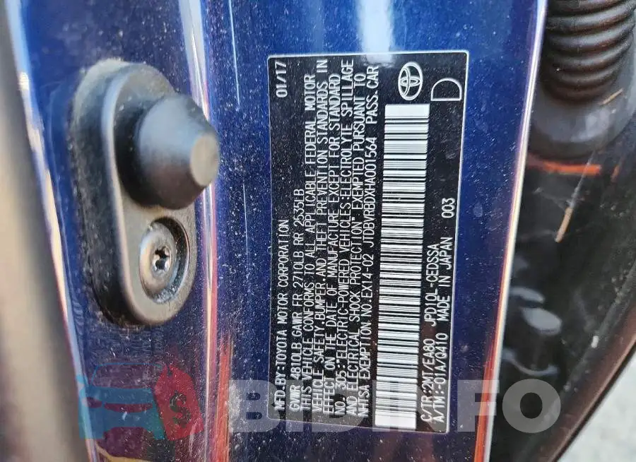 JTDBVRBDXHA001564 Photo# 12