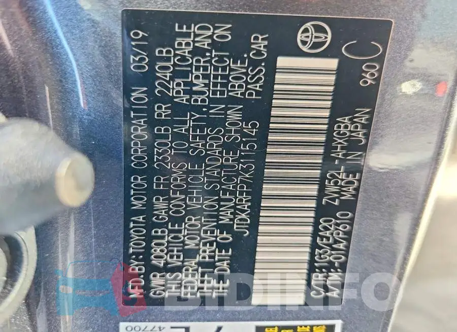 JTDKARFP7K3115145 Photo# 13