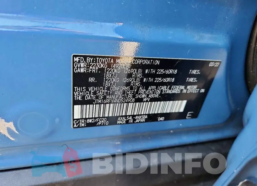 JTM16RFV4ND524908 Photo# 13