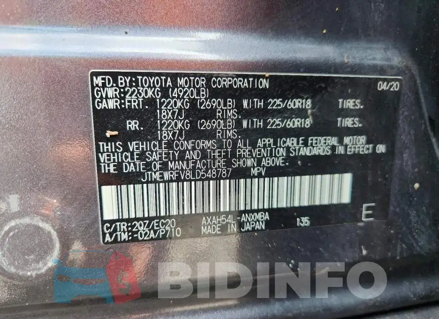 JTMEWRFV8LD548787 Photo# 12