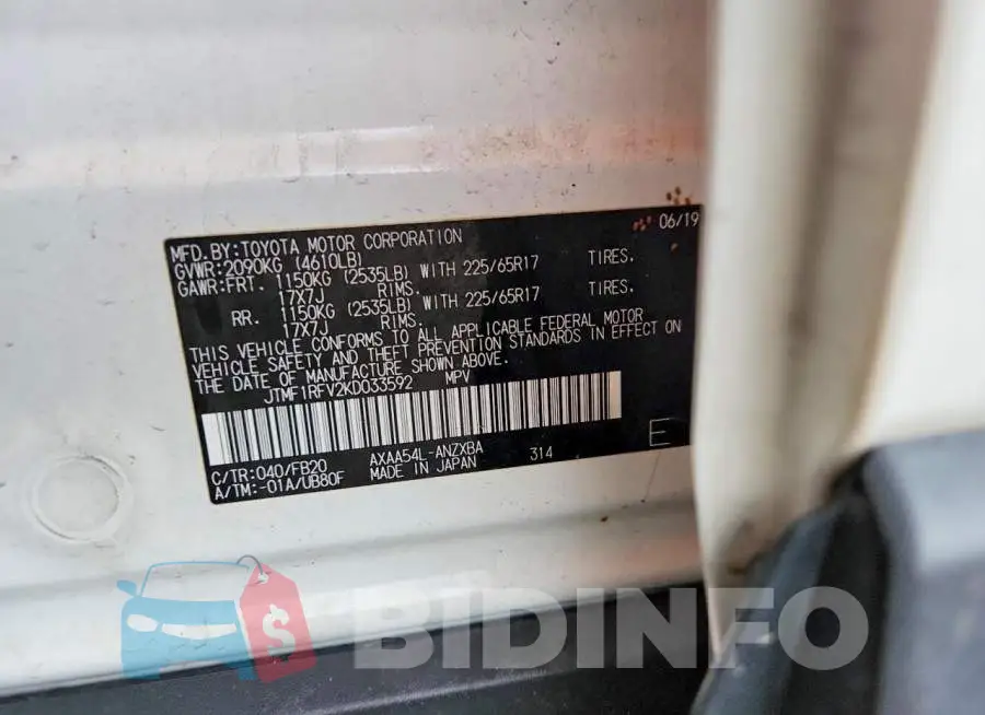 JTMF1RFV2KD033592 Photo# 13