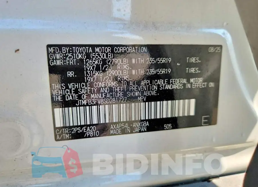 JTMFB3FV8SD281727 Photo# 13