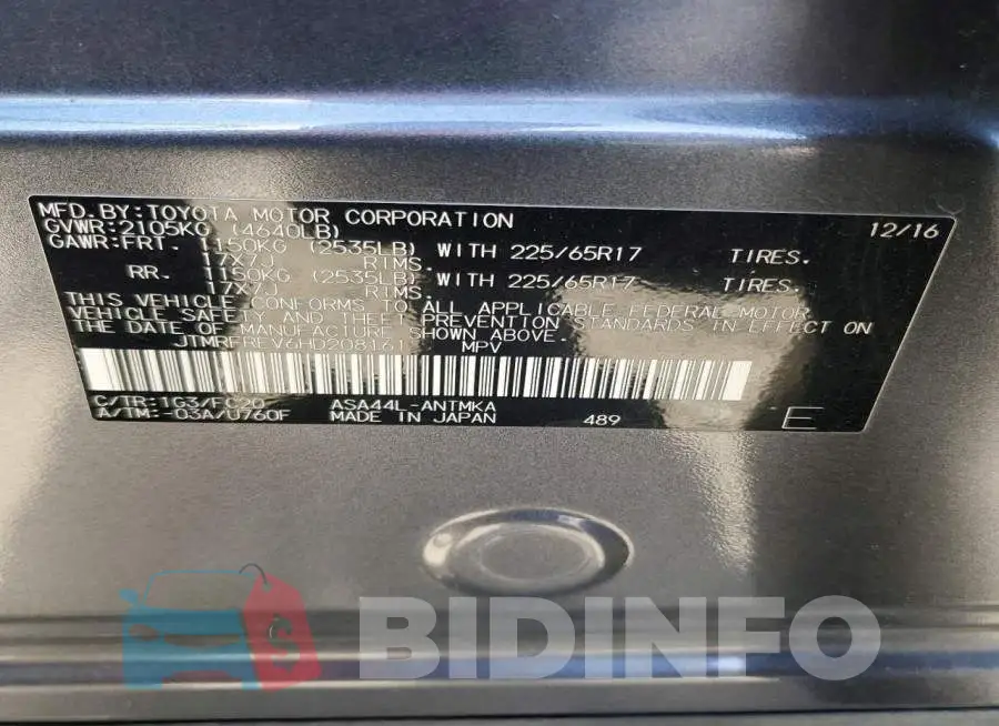 JTMRFREV6HD208161 Photo# 13