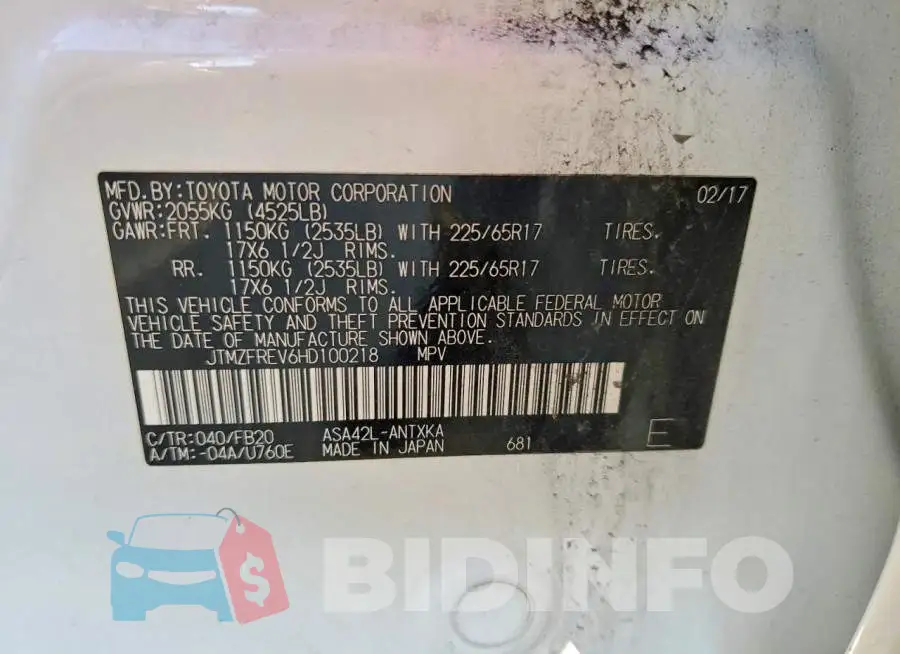 JTMZFREV6HD100218 Photo# 14