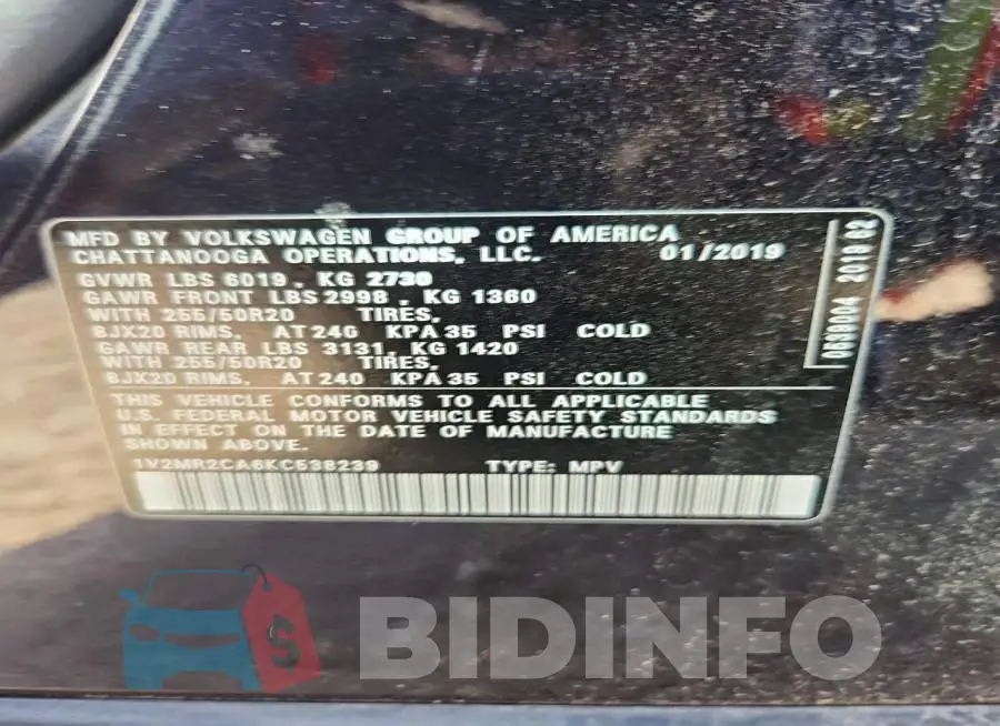 1V2MR2CA6KC538239 Photo# 13