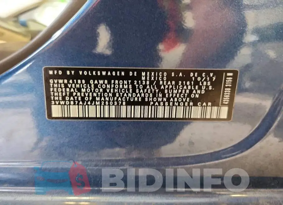 3VWDB7AJ4JM250378 Photo# 12