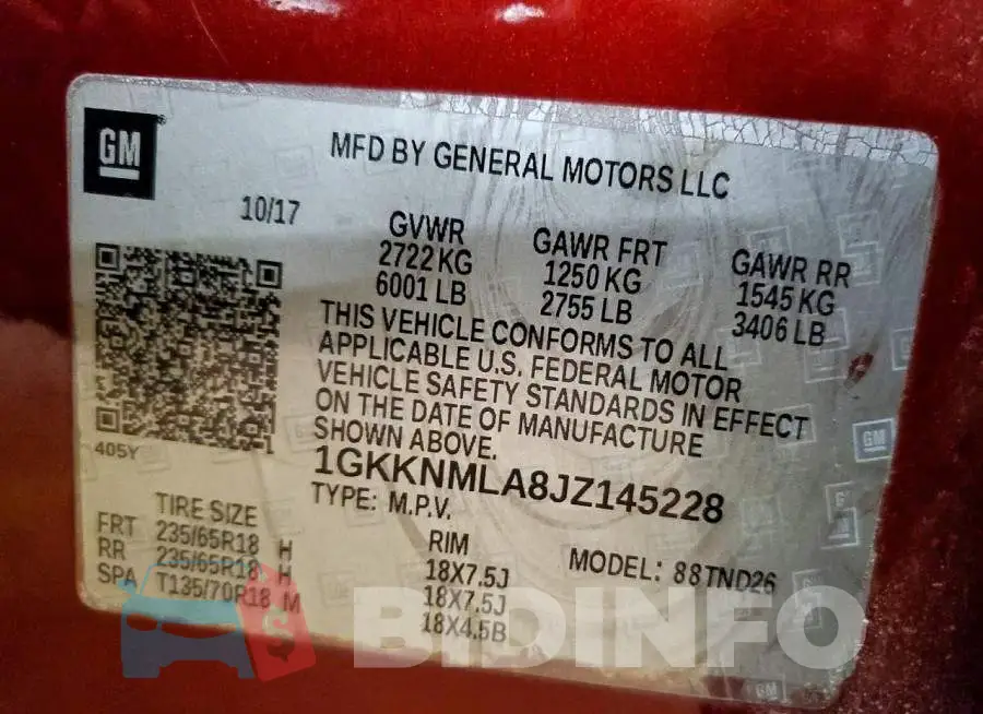 1GKKNMLA8JZ145228 Photo# 14