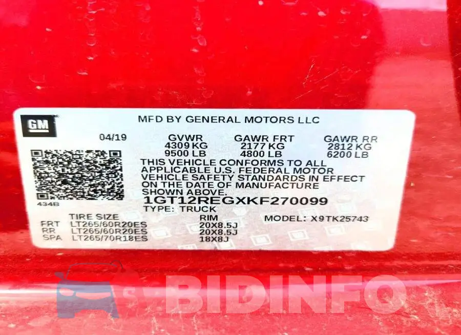 1GT12REGXKF270099 Photo# 13
