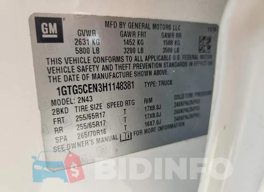 1GTG5CEN3H1148381 Photo# 12