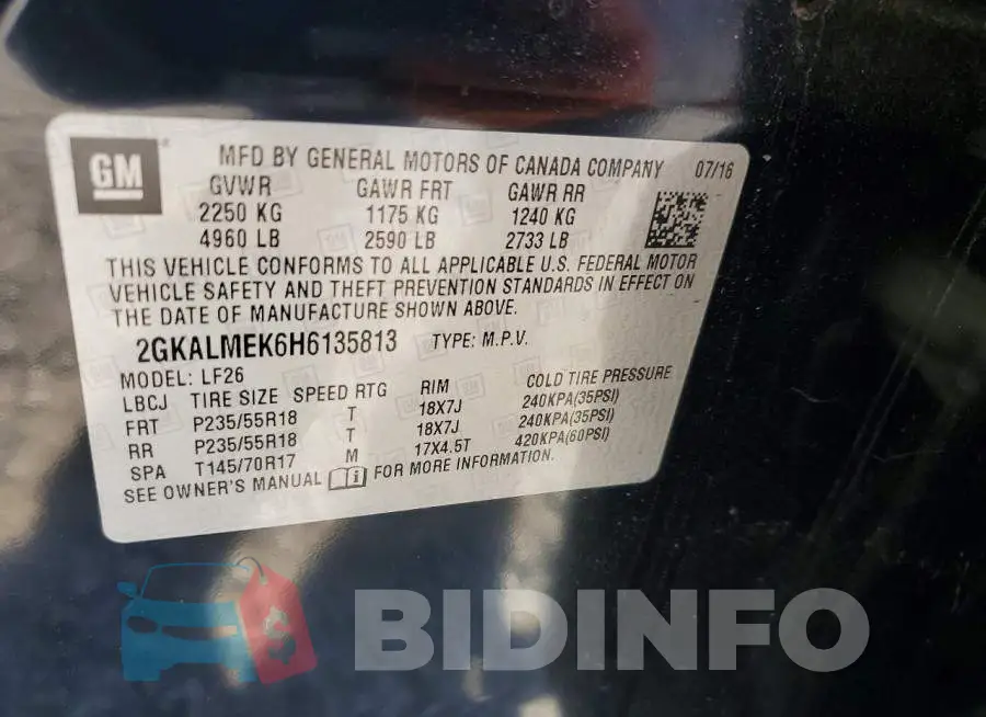 2GKALMEK6H6135813 Photo# 13