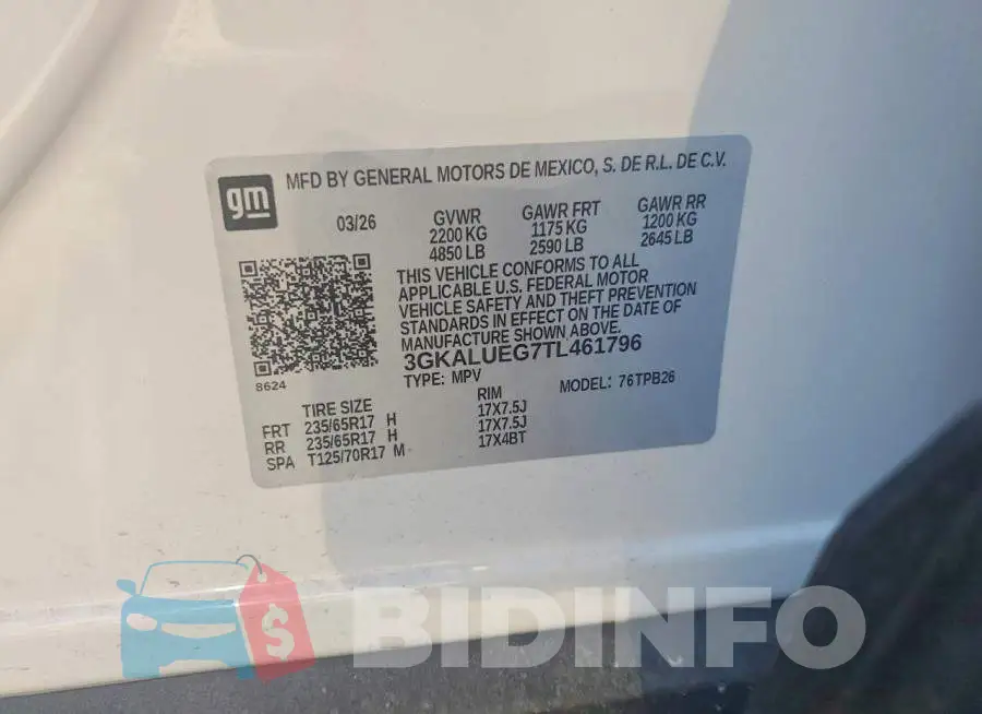 3GKALUEG7TL461796 Photo# 13