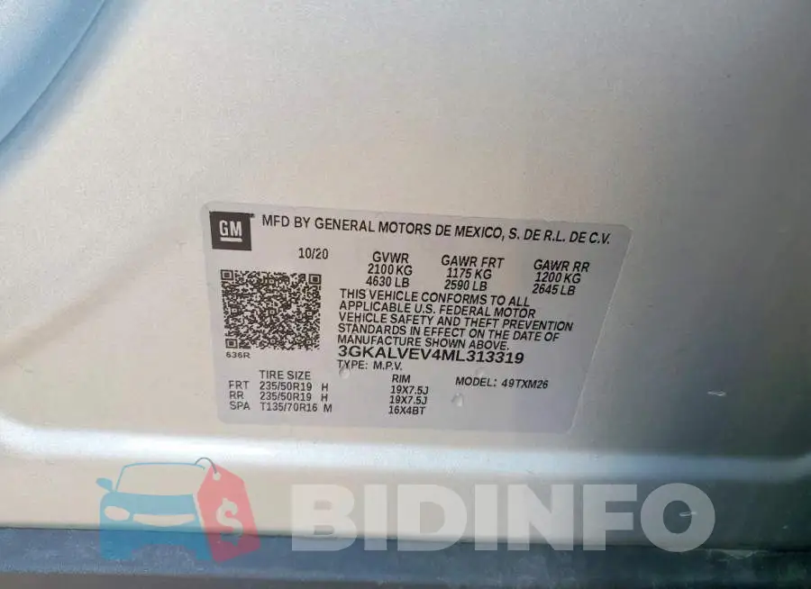 3GKALVEV4ML313319 Photo# 13