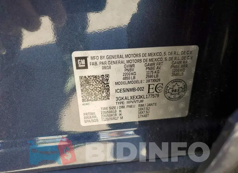3GKALXEX3KL177579 Photo# 13