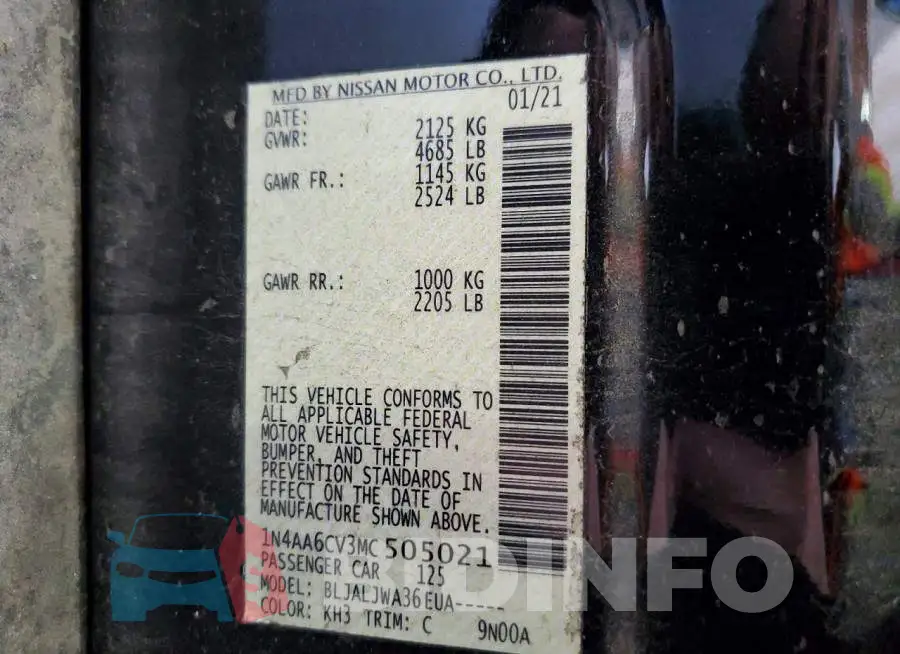 1N4AA6CV3MC505021 Photo# 12