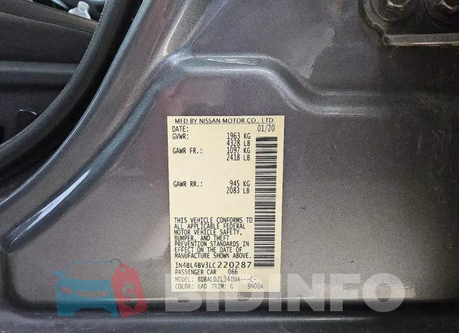 1N4BL4BV3LC220287 Photo# 12