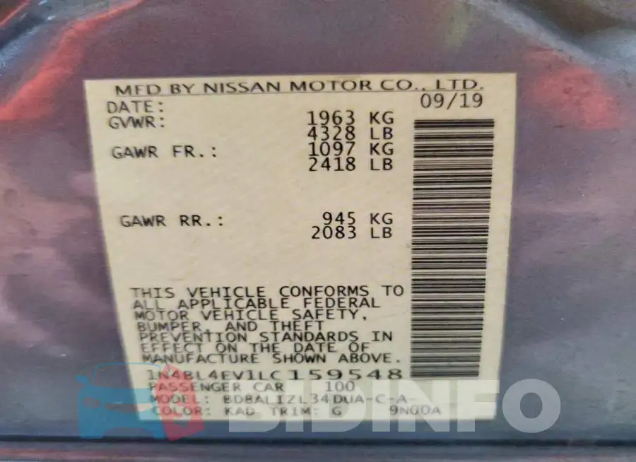 1N4BL4EV1LC159548 Photo# 13
